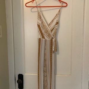 Brown and white jumpsuit